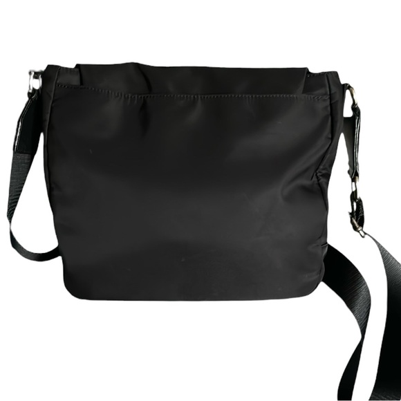 Karl Lagerfeld Paris Cara Black Nylon Crossbody Messenger Bag - Picture 2 of 12